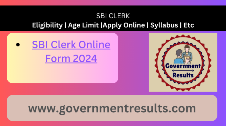 SBI Clerk Online Form 2024