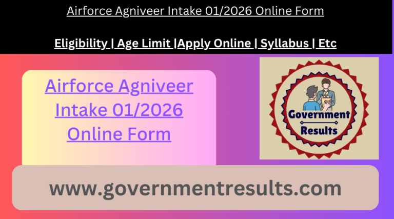 Airforce Agniveer Intake 01/2026 Online Form