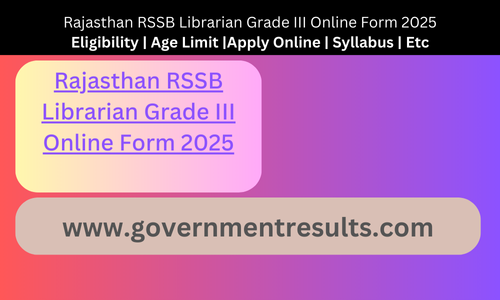 Rajasthan RSSB Librarian Grade III Online Form 2025