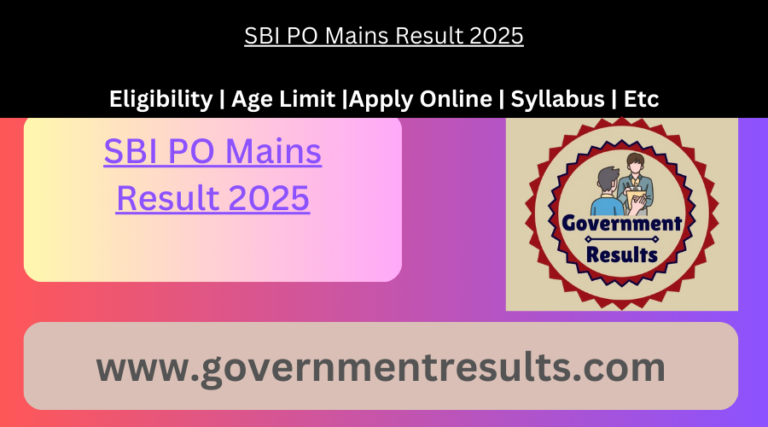 SBI PO Mains Result 2025