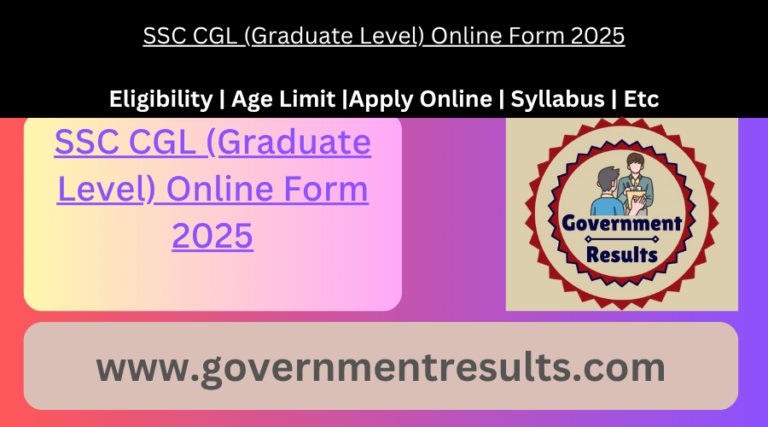 SSC CGL (Graduate Level) Online Form 2025