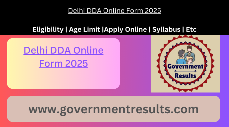 Delhi DDA Online Form 2025